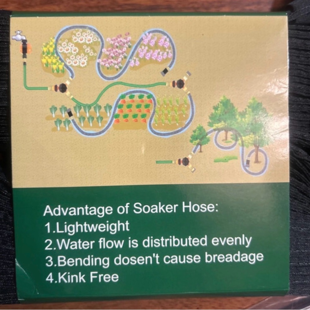 50 ft. Flat Soaker Garden Hose with Stakes - Black - Picture 3 of 4